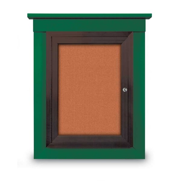 60"x48" 2-Door Enclosed Letterboard, Black Vinyl/Cherry